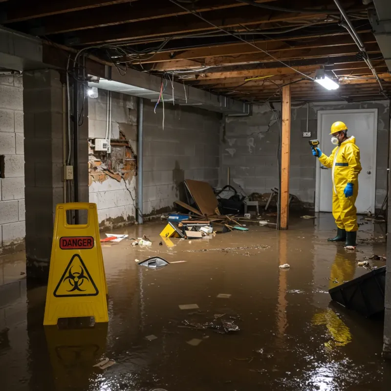 Flooded Basement Electrical Hazard in Sumter County, FL Property